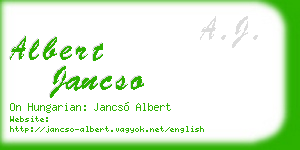 albert jancso business card